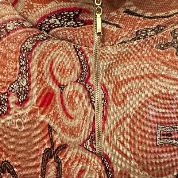 Chico's NWT Mock neck Light Sweater tunic Multicolor Paisley Print Size 2  Large - Picture 4 of 7